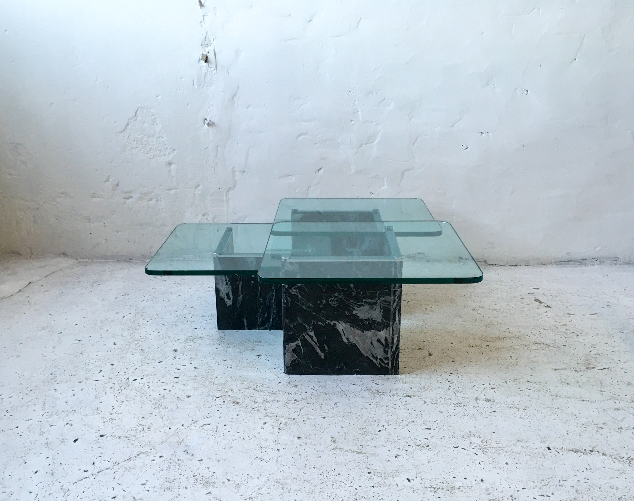 Roland Schmitt stoliki marmur szkło lata 80 90 vintage design #79