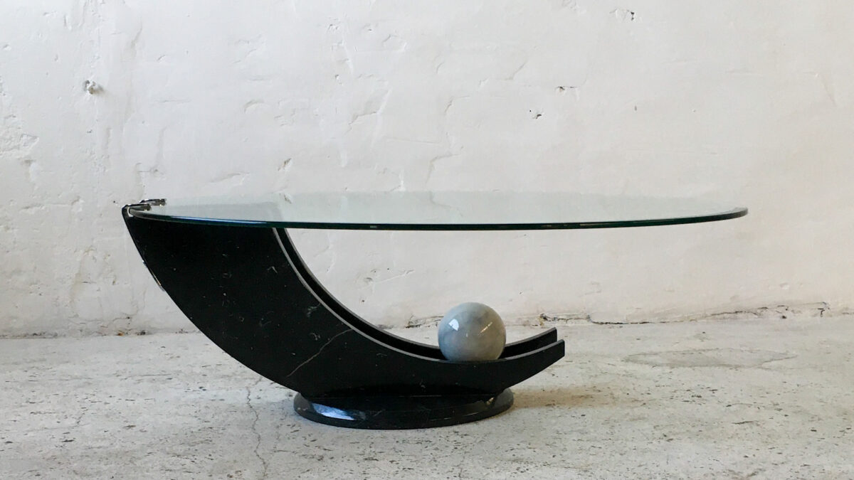 Stolik marmur szkło lata 70 80 #43