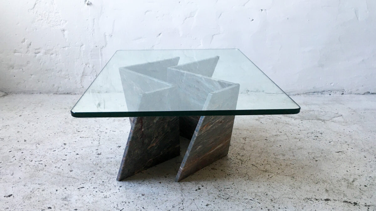 Stolik marmur szkło lata 80 90