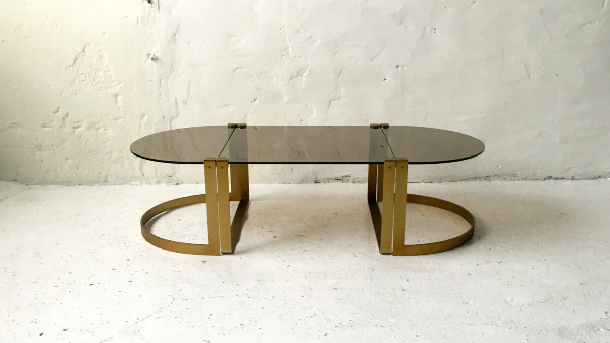 Stoliki kawowe szkło mosiądz lata 80 90 vintage design