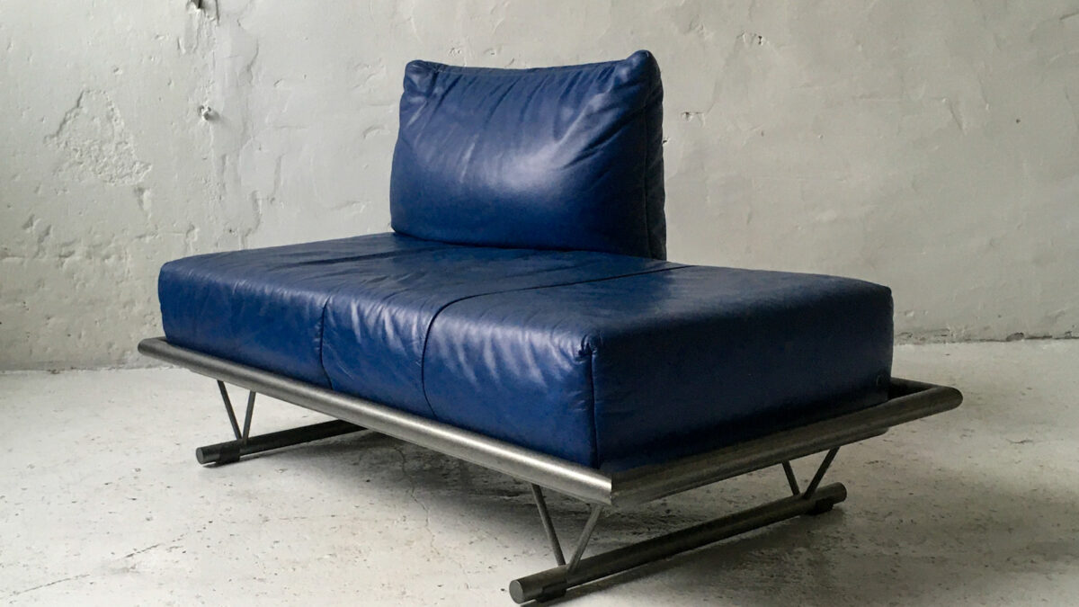 Ligne Roset sofa leżanka skóra lata 80 90 vintage