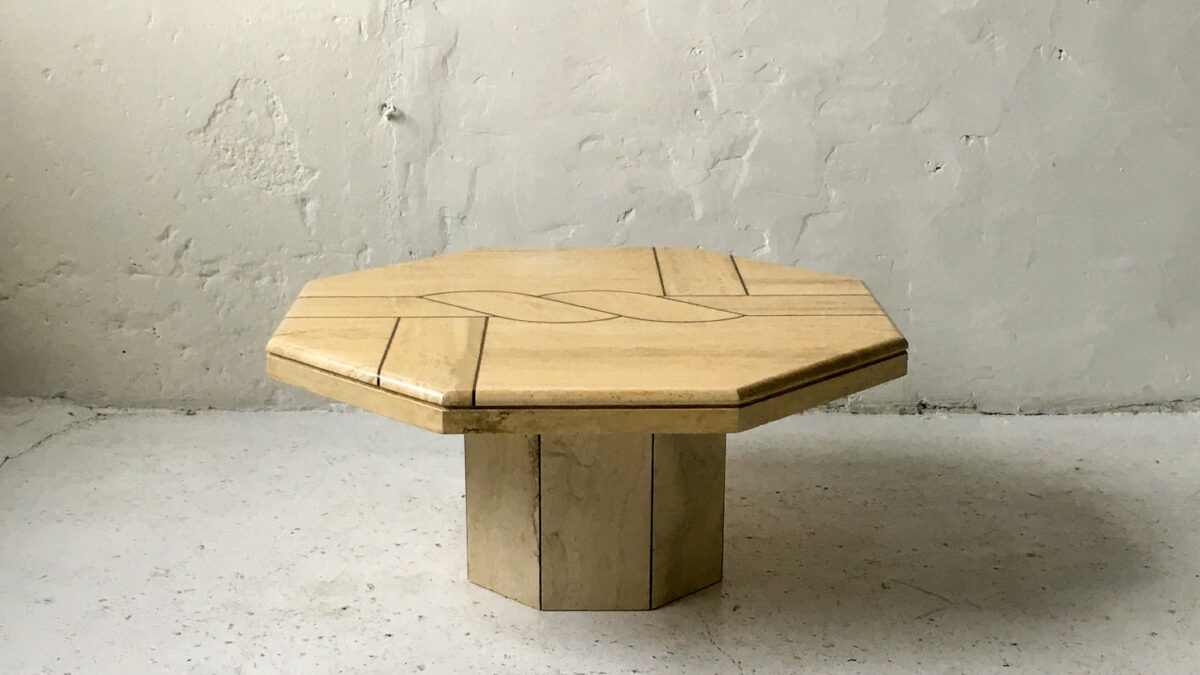 Stolik trawertynowy lata 70 80 vintage design #57