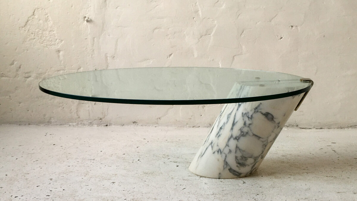 Ronald Schmitt stolik K1000 marmur szkło lata 70