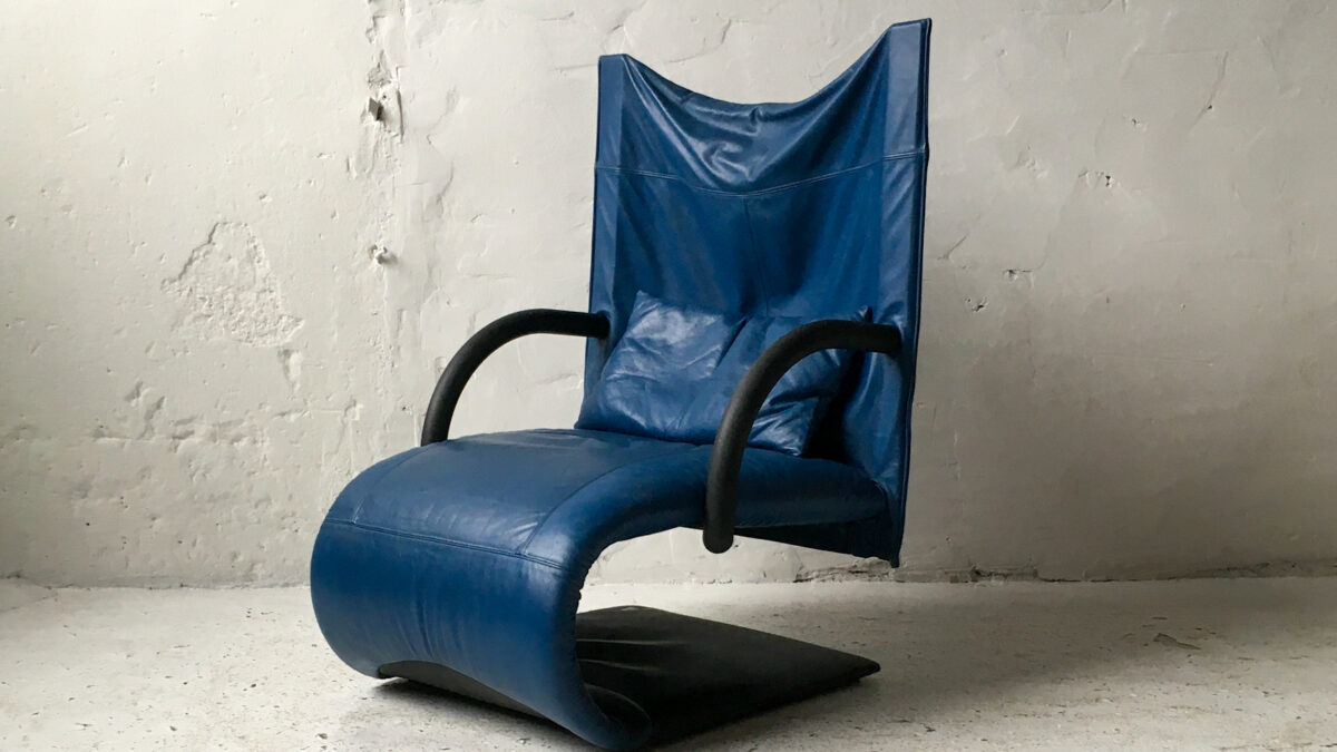 Ligne Roset fotel Zen proj. Claude Brisson skóra lata 80 vintage #3